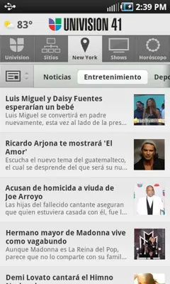 Univision android App screenshot 2